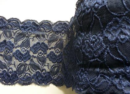 Stretch Lace 15.5 cm (10 m), Dark Blue